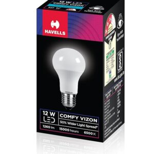 Havells COMFY VIZON LED 12W E27 CDL 3 STAR – Bright, energy-efficient LED bulb with a cool daylight glow.