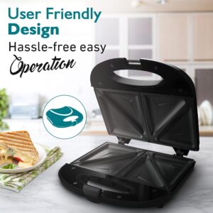 Crompton Instaserve Toast 800 Watts Sandwichmaker with Powerful Heating element (Black), Small