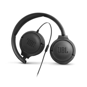 JBL Tune 500, Wired On Ear Headphone with Mic, Headphones for Work from Home, Conference Calls, Online Learning & Teaching, Pure Bass Sound, One Button Multi-Function Remote (Black)