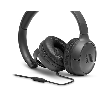 JBL Tune 500, Wired On Ear Headphone with Mic, Headphones for Work from Home, Conference Calls, Online Learning & Teaching, Pure Bass Sound, One Button Multi-Function Remote (Black) - Image 2