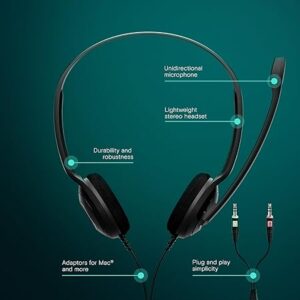 Sennheiser PC 3 Chat Wired On Ear Headphones with Mic (Black)