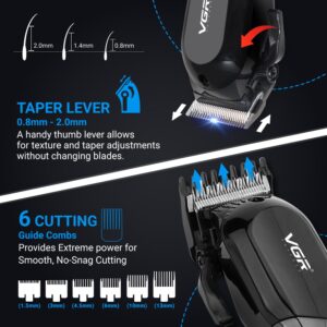 VGR VL-118 Limited Edition Professional Corded & Cordless Hair Clipper with LED Display 6 Length Settings | 200 min Runtime (Black)