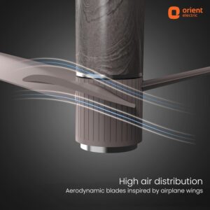 Orient Electric 1200 mm Aeroslim BLDC Ceiling Fan with Underlight, IoT & Remote | Smart Ceiling Fan works with Alexa & Google Home | BEE 5-star Rated Fan | 3-year warranty by Orient | Champagne Brown