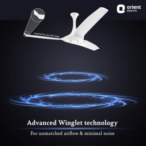 Orient Electric’s 1320 mm Aerostorm ceiling fan |Best-in-class 18-pole motor | Rust-proof ABS blades |100% Copper motor |Whisper-quiet operation | 2-year warranty | White, pack of 1