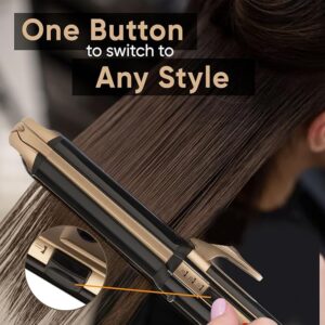 Vega 3 in 1 Hair Styler for Women, (India's No.1* Hair Styler Appliance Brand) Straightener, Curler and Crimper, Suitable for All Hair Types, Gold-Black (VHSCC-01)