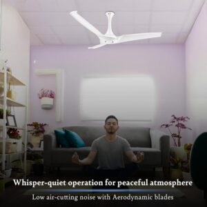 Orient Electric’s 1320 mm Aerostorm ceiling fan |Best-in-class 18-pole motor | Rust-proof ABS blades |100% Copper motor |Whisper-quiet operation | 2-year warranty | White, pack of 1
