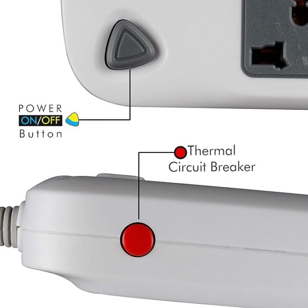 Zebronics Zeb-PS7520USB Extension Socket with 7 Universal sockets and 2 USB Ports with 4.8 Meters Power Cable - Image 2