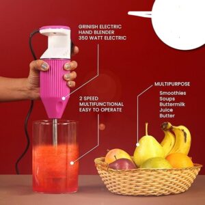cello  Twister Dortable Blender  Versatile and Efficient Kitchen Appliance for Smoothies, Soups, and More. (Pink)