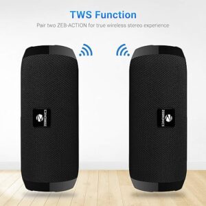 Zebronics Zeb-Action Portable 10W BT Speaker with TWS Function, USB, mSD, AUX, FM, Mic & Fabric Finish(Black)