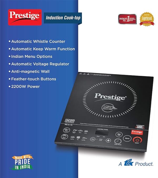 Prestige PIC 6.1 V3 PIC 2200 Watts Induction Cooktop - Image 2