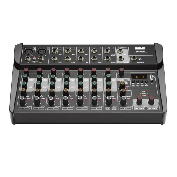 Ahuja FMX 108DP Mixer with Monitor/Headphone output, Audio Interface, Bluetooth, Recording & USB option (8 Channel)