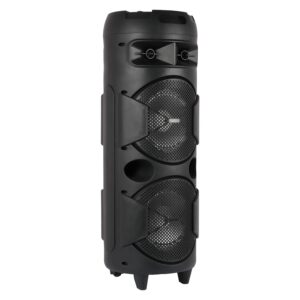 Zebronics 450 Moving Monster DJ Trolley speaker with 48W RMS, Bluetooth 5.0, Wireless mic, Karaoke, TWS function, LED lights, Dual 8" Full range, 10.5H...