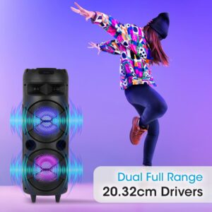 Zebronics 450 Moving Monster DJ Trolley speaker with 48W RMS, Bluetooth 5.0, Wireless mic, Karaoke, TWS function, LED lights, Dual 8" Full range, 10.5H...