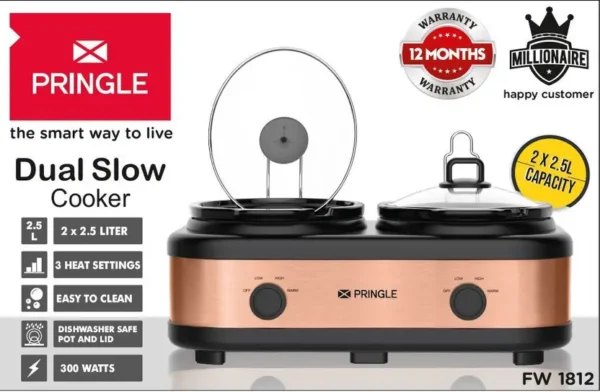 PRINGLE Electric Slow Cooker | Ceramic Pot with Glass Lid | FW 1812 - Capacity 5L Slow Cooker  (5 L) - Image 2