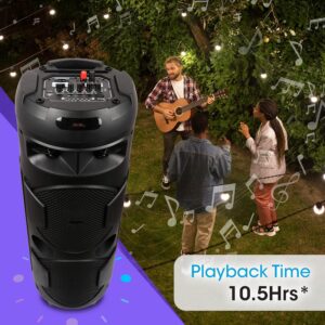 Zebronics 450 Moving Monster DJ Trolley speaker with 48W RMS, Bluetooth 5.0, Wireless mic, Karaoke, TWS function, LED lights, Dual 8" Full range, 10.5H...