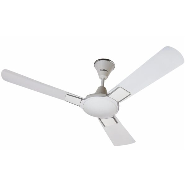 SURYA ROSHNI ASTRA CF 1200 MM, 2 Star Ceiling Fan with High Air Delivery and 2-Year On-Site Warranty - Pearl White Silver