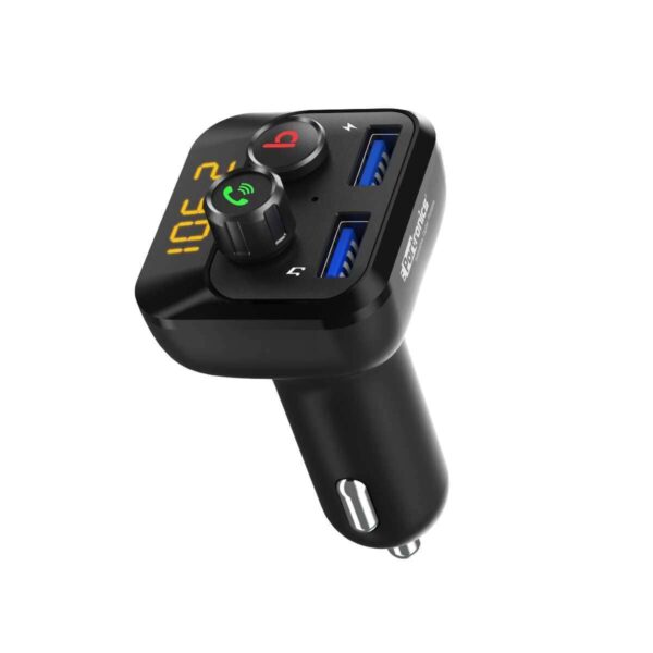 Portronics Auto 10 Car Bluetooth Receiver with Hands-Free Calling & Music, 3D Surround Sound, 30W Type-C PD, 18W USB Fast Charging, Bluetooth-FM for Wireless Car Stereo Audio (Black)