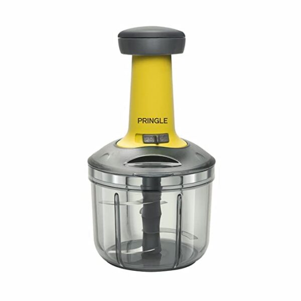 PRINGLE Manual Push Chopper For Kitchen Vegetables & Fruits| Multipurpose Hand Press Chopper With Lock & Unlock System| Quick Manual Hand Held Chopper Onion Cutter/Mixer (Plastic (900Ml), 30 Watts