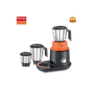 Prestige Stack-O-Mix 750 W Mixer Grinder with 3 Ss Jars, Black & Orange