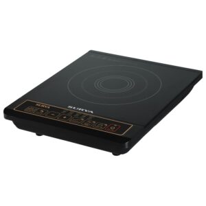 SURYA ROSHNI Induction Cooktop-N 2000W | Push Button Control | Glass Surface | 6 Preset Auto Menu | Pan Sensor | Anti-Skid Feet | TVS Technology | 1 Year Warranty