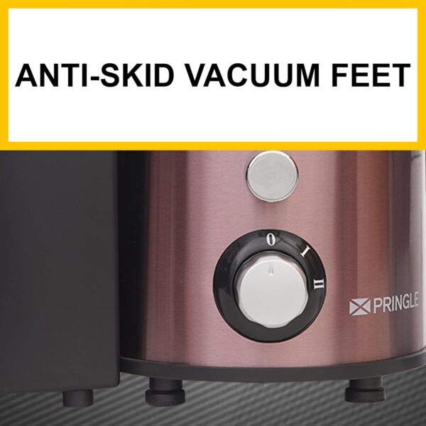 Pringle Juiceman | Centrifugal Juicer | Juicer 500 Watt | Home and Kitchen | Wide Mouth & 2 Speed & Pulse Function |Stainless Steel Mesh |Includes Juicer Jar and Detachable Pulp Collector | Rose Gold - Image 4