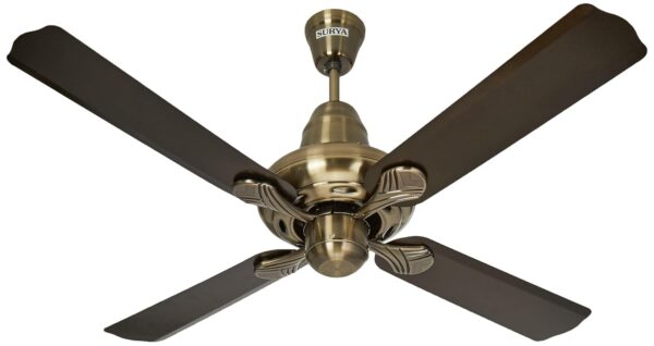 Surya Imperia 1200MM Ceiling Fans | for up-beat Living rooms, Bedrooms, Dens, Common Areas, Home and Office (Antique Brass)