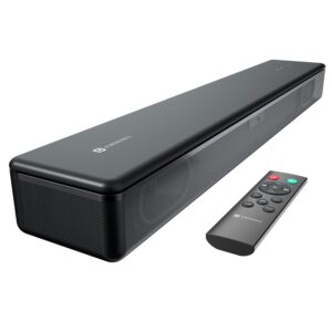 Portronics Sound Slick 8 80W Soft Touch Control Bluetooth Soundbar, Surround Sound, 2.1 Channel, BT5.3V, Multiple Modes, AUX in, Optical Input, USB Drive, HDMI Port, Remote Control(Black)