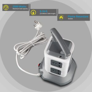 Zebronics Zeb- TS3320USB Tower Strip Extension Socket with 7 Universal Socket, 2 USB Ports and 2.8 m Long Cable