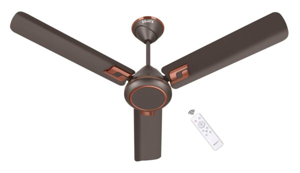 Sujata BLDC Fan | 3-Year Warranty | Ceiling Fan for Living Room/Bedroom with Remote Control, Powerful airflow, BEE Star Rated, Decorative ceiling fan (Smoke Brown Copper - Kinetica)