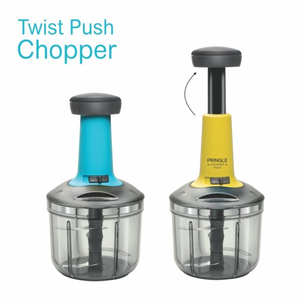 PRINGLE Manual Push Chopper For Kitchen Vegetables & Fruits| Multipurpose Hand Press Chopper With Lock & Unlock System| Quick Manual Hand Held Chopper Onion Cutter/Mixer (Plastic (900Ml), 30 Watts - Image 2