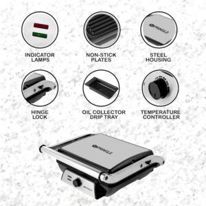 Pringle 4 Slice Non-Stick 180° Rotation Sandwich and Panini Toaster Griller Automatic Temperature Cut-off with LED Indicator For Home And Kitchen - GM 720 | 2000 watt