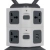 Zebronics Zeb- TS3320USB Tower Strip Extension Socket with 7 Universal Socket, 2 USB Ports and 2.8 m Long Cable