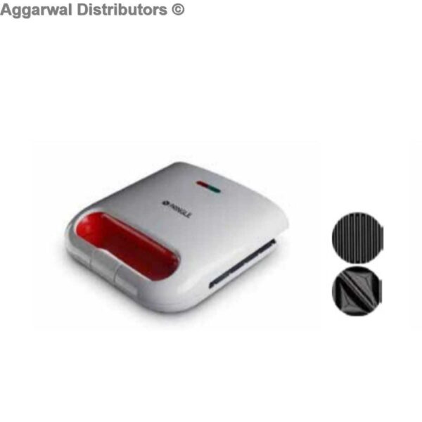 Pringle Sandwich Maker 750watt (SM-714) Non Sticky Fixed Plate 2 Slice (4 Sandwich Maker ) Color-Ivory