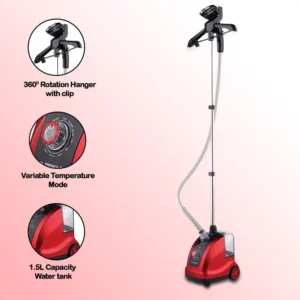 PRINGLE GS 104 1800 W Garment Steamer  (red & black)
