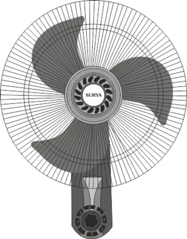 SURYA Surya Aero-X 450 mm 3 Blade Wall Fan  (Silent Operation | Black | Pack of 1)