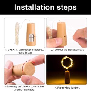 Bottle Lights with Cork-Mini Copper Wire Battery Operated String Decorative Fairy Lights with Pack of 1