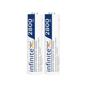 ENVIE® (2800mAh Infinite Plus 2PL) Infinite Plus AA High Capacity 2800mnAh Ni-MH Rechargeable Batteries Ready to Use Battery (Pack of 2)