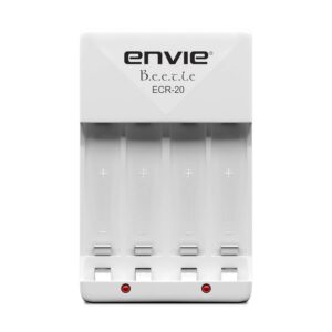 ENVIE® (ECR-20) Beetle Wall Charger for AA & AAA (Ni-MH/Ni-CD) Rechargeable Batteries with LED Indicators, Charge 2 or 4 Batteries at a Time