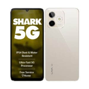 Lava Shark 5G (Steller Gold, 4GB RAM, 64GB Storage) |Bigger 6.75" HD+ Notch Display | Octacore 5G Processor | 13 MP AI Camera |5000 mAh Battery| IP54 Rated Dust & Water Splash Proof