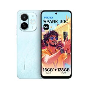 Tecno Spark 30C 5G (Azure Sky, 8GB+128GB) | D6300 5G Processor | 5000 mAh Battery | NFC, IR Remote | Dolby Atmos