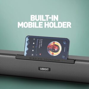 UBON Thunder SP80 Wireless Sounbar, 16 W Powerfull Sound Output, Multiple Connectivity Modes, 10HRS Playtime, Bluetooth Sound Bar, Soundbar Speaker (Black)