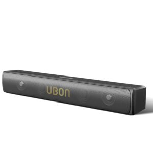 UBON Badshaah 20W BT Soundbar with 10 Hours Playtime | Bluetooth 5.3, Aux & USB Connectivity | 2000 mAh Battery | 2X Bass (Black)