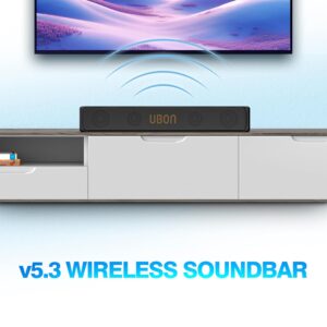 UBON Badshaah 20W BT Soundbar with 10 Hours Playtime | Bluetooth 5.3, Aux & USB Connectivity | 2000 mAh Battery | 2X Bass (Black)