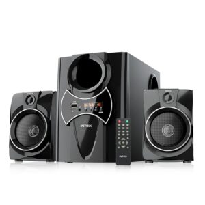 Intex Speaker 2.1 Bluetooth Home Theater System with Powerful Bass, 55W Multimedia Speaker with FM, USB, AUX and Remote Control, Ideal for TV, PC and Mobile (2100 PRO FMUB)