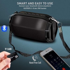 UBON SP-43 TWS Lightup 5W Bluetooth Speaker (Black, Stereo Channel)