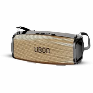 UBON Shahenshah SP-65G, 20 watt Portable Bluetooth Speaker, 10 Hours Long Playtime, RGB Lights, Multiple Connectivity Wireless Party Speaker (Gold)
