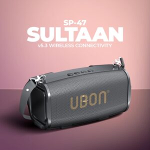 UBON SP-47 Bluetooth Speaker Audio Bar Wireless Speaker withRGB Lights, Bass & Stereo Sound, Support USB & TF Card, Up to 4 Hours Playtime, Portable Speaker for Travel
