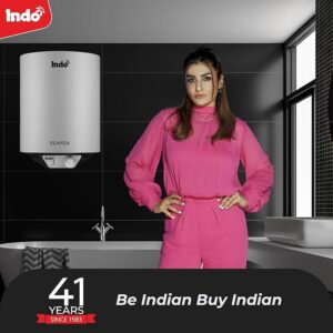 Indo Elanza 10 L Storage Water Heater (Geyser) with Polymer Coating | 2000 Watts | 2 Years Product Warranty & 5 Years Warranty on Tank (Grey)