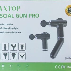 Percussion Massage Gun for Pain Relief, Deep Tissue, 6 Speeds & 7 Massage Heads, Cordless, Quiet Operation for Neck, Shoulders, Back, Arms, Legs & Feet (Black)