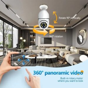 Wi-Fi CCTV Camera E27 MODEL1080p Wireless PTZ Bulb Shape V380 Pro |